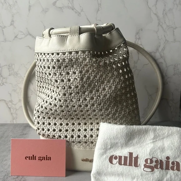 Cult Gaia Fifi Backpack in White Leather New Women's Bag - Picture 1 of 10
